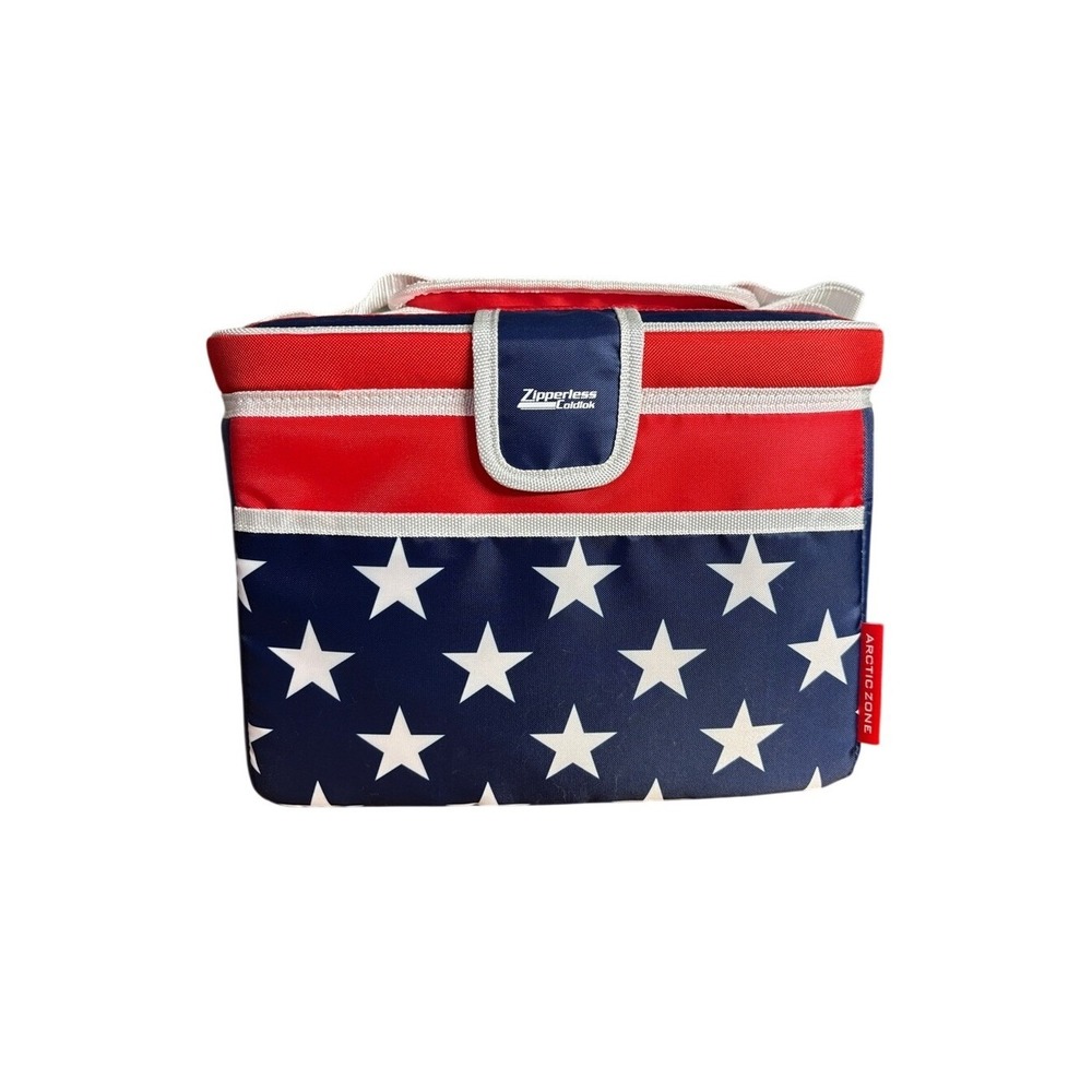 Arctic Zone Cooler Bag Red & Navy Stars Patriotic Summer Fabric GIFT NEW